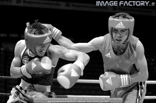 2009-09-09 AIBA World Boxing Championship 0885 - 57kg - Azat Hovhannisyan ARM - Oscar Valdez MEX